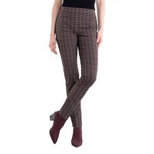 NEW LISETTE L emery plaid slim ankle pants in brown